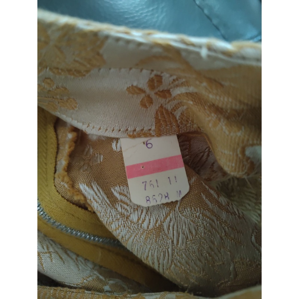 Vintage 50's Gold Brocade Tunic Hostess Top Oriental Theme With Gold Tone Brooch - Picture 10 of 12